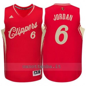 canotta DeAndre jordan #6 los angeles clippers natale 2015 rosso