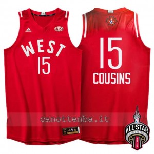 canotta DeMarcus cousins #15 nba all star 2016 rosso