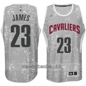 canotta LeBron james #23 cleveland cavaliers lights grigio