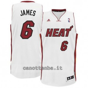 canotta LeBron james #6 miami heat revolution 30 bianca