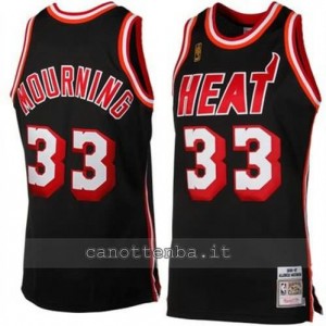 canotta alonzo mourning #33 miami heat retro nero