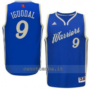 canotta andre iguodala #9 golden state warriors natale 2015 blu