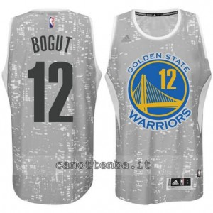 canotta andrew bogut #12 golden state warriors lights grigio