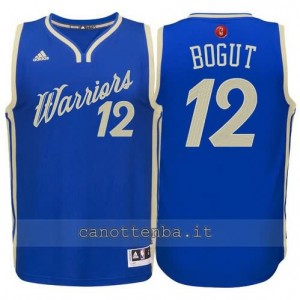 canotta andrew bogut #12 golden state warriors natale 2015 blu