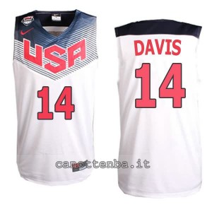 canotta anthony davis #14 nba usa 2014 bianca