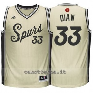 canotta boris diaw #33 san antonio spurs natale 2015 giallo