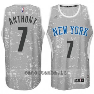canotta carmelo anthony #7 new york knicks lights grigio