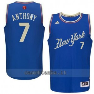 canotta carmelo anthony #7 new york knicks natale 2015 blu