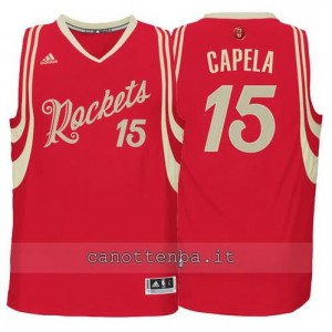 canotta clint capela #15 houston rockets natale 2015 rosso