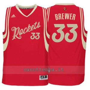 canotta corey brewer #33 houston rockets natale 2015 rosso