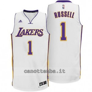 canotta d'angelo russell #1 los angeles lakers 2014-2015 bianca
