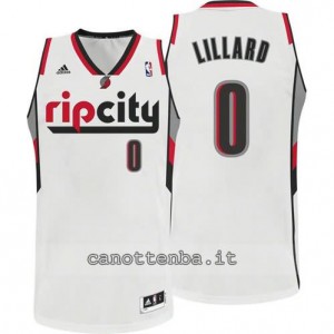 canotta damian lillard #0 portland trail blazers revolution 30 bianca