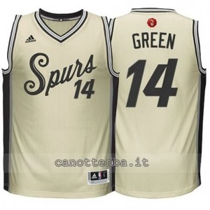 canotta danny green #14 san antonio spurs natale 2015 giallo