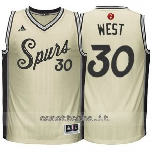 canotta david west #30 san antonio spurs natale 2015 giallo