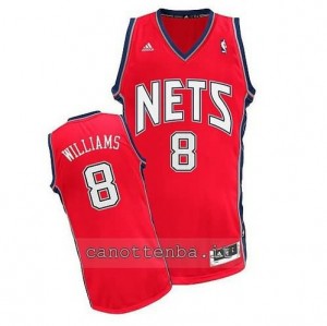 canotta deron williams #8 brooklyn nets retro rosso