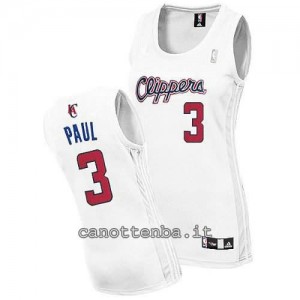 canotta donna chris paul #3 los angeles clippers bianca