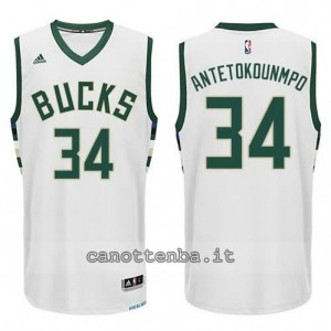 canotta giannis antetokoumpo #34 milwaukee bucks 2015-2016 bianca