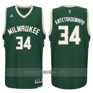 canotta giannis antetokoumpo #34 milwaukee bucks 2015-2016 verde