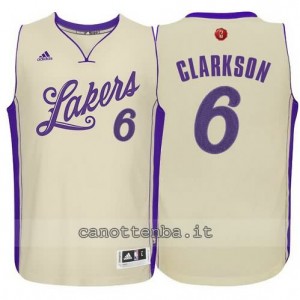 canotta jordan clarkson #6 los angeles lakers natale 2015 giallo