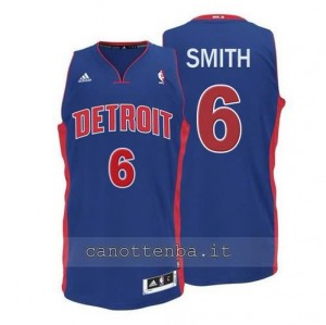 canotta josh smith #6 detroit pistons 2014-2015 blu