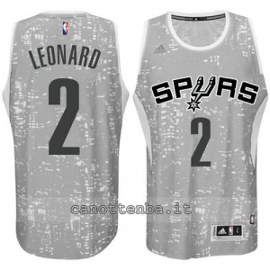 canotta kawhi leonard #2 san antonio spurs lights grigio