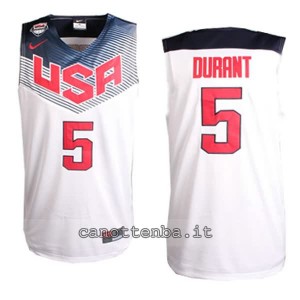 canotta kevin durant #5 nba usa 2014 bianca