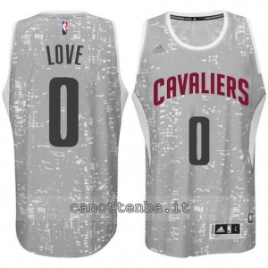 canotta kevin love #0 cleveland cavaliers lights grigio