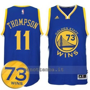 canotta klay thompson #11 golden state warriors 73 wins 2016 blu