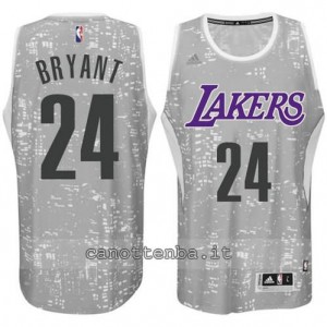 canotta kobe bryant #24 los angeles lakers lights grigio