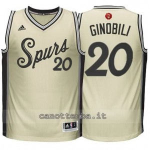 canotta manu ginobili #20 san antonio spurs natale 2015 giallo