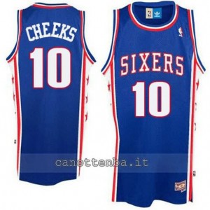 canotta maurice cheeks #10 philadelphia 76ers blu