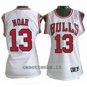 canotta basket donna chicago bulls joakim noah #13 bianca