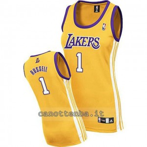 canotta basket donna los angeles lakers d'angelo russell #1 giallo