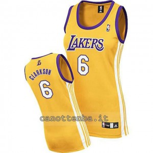 canotta basket donna los angeles lakers jordan clarkson #6 giallo