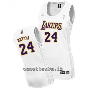 canotta basket donna los angeles lakers kobe bryant #24 bianca