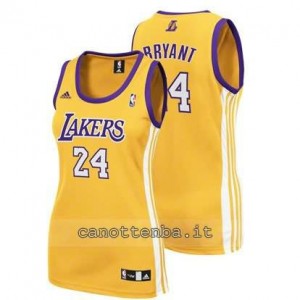 canotta basket donna los angeles lakers kobe bryant #24 giallo