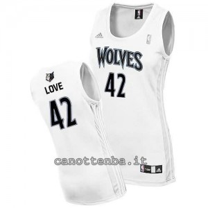 canotta basket donna minnesota timberwolves kevin love #42 bianca