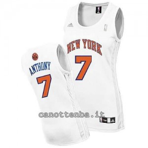 canotta basket donna new york knicks carmelo anthony #7 bianca