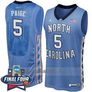 canotta ncaa north carolina tar heels marcus paige #5 blu