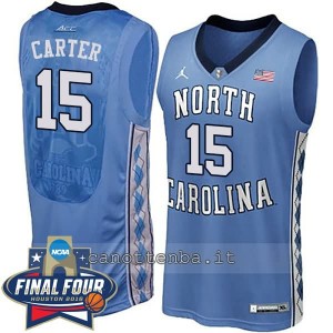 canotta ncaa north carolina tar heels vince carter #15 blu