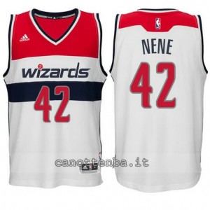 canotta nene hilario #42 washington wizards 2014-2015 bianca