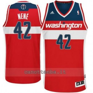 canotta nene hilario #42 washington wizards 2014-2015 rosso