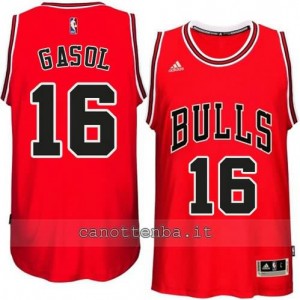 canotta pau gasol #16 chicago bulls 2014-2015 rosso