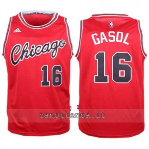 canotta pau gasol #16 chicago bulls 2015-2016 rosso