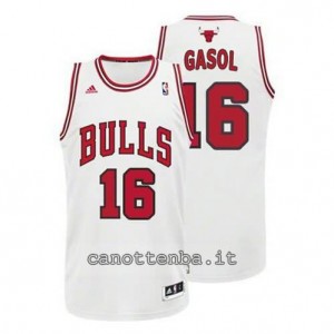 canotta pau gasol #16 chicago bulls revolution 30 bianca