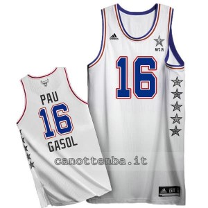 canotta pau gasol #16 nba all star 2015 bianca