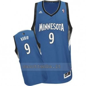 canotta ricky rubio #9 minnesota timberwolves revolution 30 blu