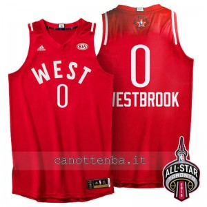 canotta russell westbrook #0 nba all star 2016 rosso