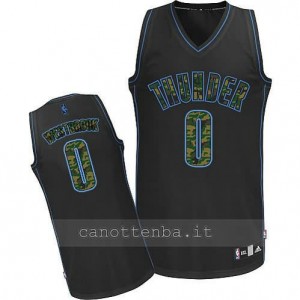canotta russell westbrook #0 oklahoma city thunder moda nero