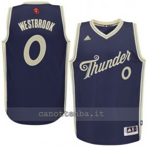 canotta russell westbrook #0 oklahoma city thunder natale 2015 blu